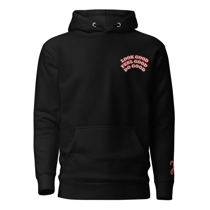 Embroidered Hoodie w/ HM slogan and Logo